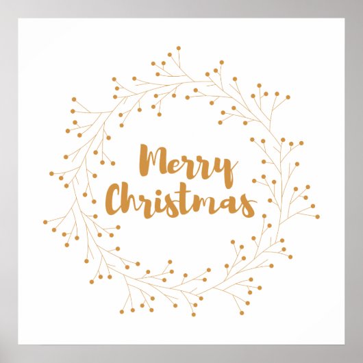 メリークリスマスリース – 黄金 ポスター (正面)