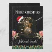 メリークリスマスリーフアーチフォトシック シーズンカード (正面/裏面)