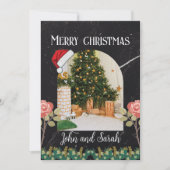 メリークリスマスリーフアーチフォトトレンディー シーズンカード (正面)