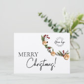 メリークリスマスリーフリースビジネスロゴ シーズンカード (スタンド正面)