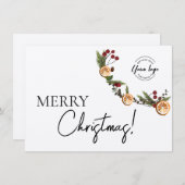 メリークリスマスリーフリースビジネスロゴ シーズンカード (正面/裏面)