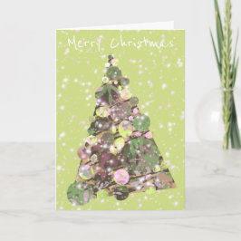 メリークリスマスリーフ抽象芸術ツリーホリデイ カード