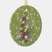 メリークリスマスリーフ抽象芸術ツリーホリデーカード セラミックオーナメント (右)