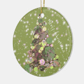 メリークリスマスリーフ抽象芸術ツリーホリデーカード セラミックオーナメント (左)