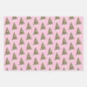 メリークリスマスリーフ抽象芸術ツリーホリデーラピン ラッピングペーパーシート (正面2)