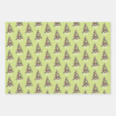 メリークリスマスリーフ抽象芸術ツリーホリデーラピン ラッピングペーパーシート (正面)