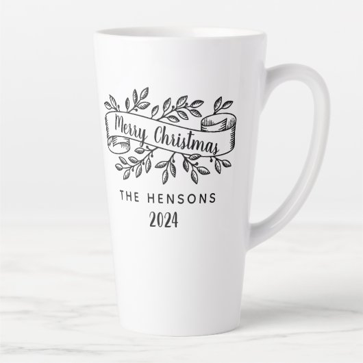 メリークリスマスリ素朴ボンの姓 カフェラテマグ (右)