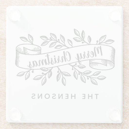 メリークリスマスリ素朴ボンの姓 ガラスコースター (裏面)