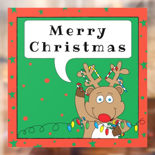 メリークリスマスルドルフの窓が貼り付く ウィンドウサイン (シート2)