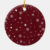 メリークリスマスルビーワインファミリーフォト セラミックオーナメント (裏面)