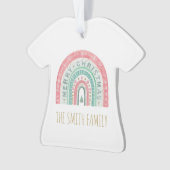 メリークリスマスレインボーアートファミリーネーム今年 オーナメント (正面)