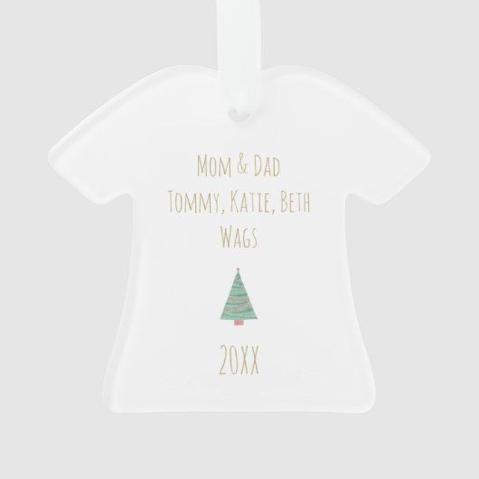 メリークリスマスレインボーアートファミリーネーム今年 オーナメント (裏面)