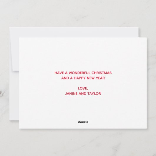 メリークリスマスレインボースクリプトファミリーかわいらし写真 シーズンカード (裏面)