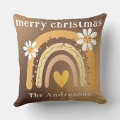 メリークリスマスレインボーパーソナライズされた クッション (裏面)