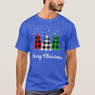 メリークリスマスレオパード水牛プレイドクリスマストラクト Tシャツ