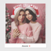 メリークリスマスレズビアンレトロピンク | カスタム写真 シール (シート)
