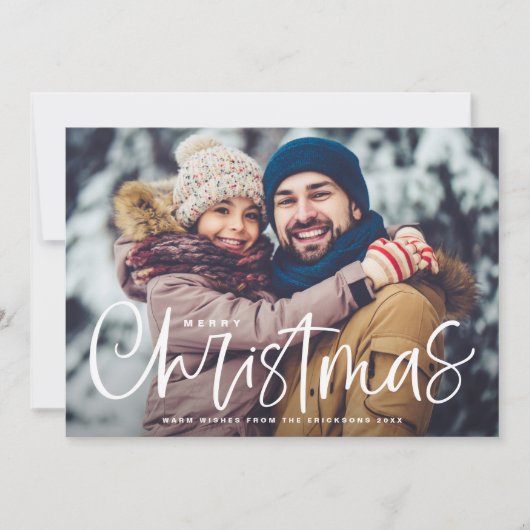 メリークリスマスレタリングオーバーレイ写真 シーズンカード (正面)