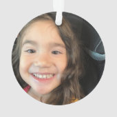 メリークリスマスレタリングジョイ雪片写真 オーナメント (裏面)