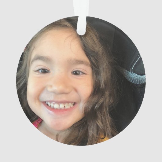 メリークリスマスレタリングジョイ雪片写真 オーナメント (裏面)