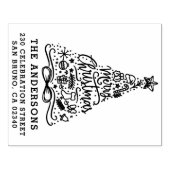 メリークリスマスレタリング名&差出人住所 ラバースタンプ (インプリント)