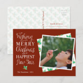 メリークリスマスレターホリデーフォトポストカード シーズンポストカード (正面/裏面)