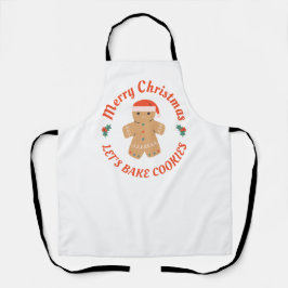 メリークリスマスレッズベイククッキージンジャーブレッドマン エプロン