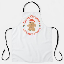 メリークリスマスレッズベイククッキージンジャーブレッドマン エプロン