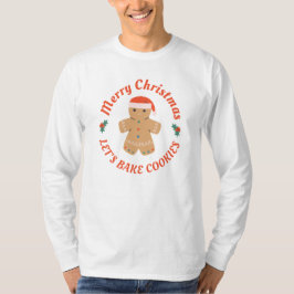 メリークリスマスレッズベイククッキージンジャーブレッドマン Tシャツ