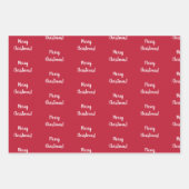 メリークリスマスレッドとグリーンのスクリプトタイポグラフィ ラッピングペーパーシート (正面2)