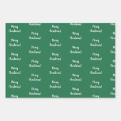 メリークリスマスレッドとグリーンのスクリプトタイポグラフィ ラッピングペーパーシート (正面)