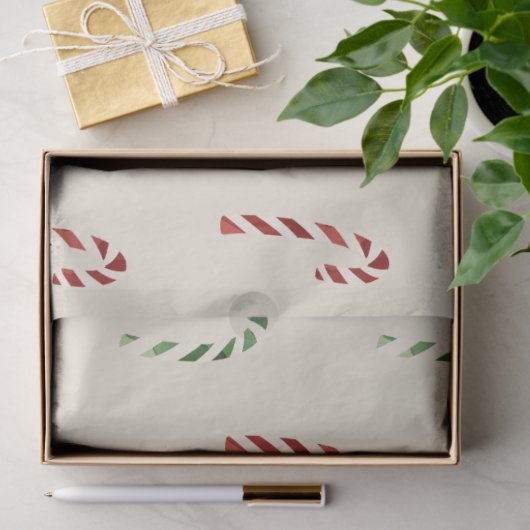 メリークリスマスレッドとグリーンキャンディカン 薄葉紙 (ギフト)