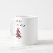 メリークリスマスレッドとブラックバッファローのプレイド コーヒーマグカップ (正面左)