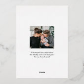 メリークリスマスレッドと金ゴールドタータンチェックプレイド写真 箔シーズンカード (裏面)