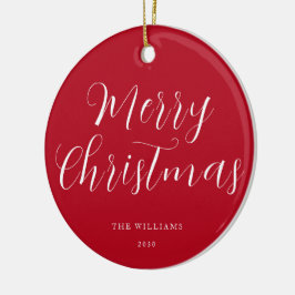 メリークリスマスレッドのミニマル主義者 セラミックオーナメント