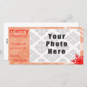 メリークリスマスレッドをテーマにしたスノーフレーク シーズンカード (正面/裏面)