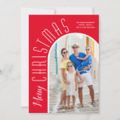 メリークリスマスレッドアーチ写真 シーズンカード (正面)