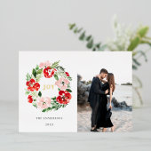 メリークリスマスレッドウォーターバラリース 箔シーズンカード (立ち正面)