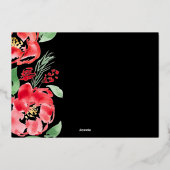 メリークリスマスレッドウォーターバラ 箔シーズンカード (裏面)