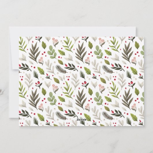 メリークリスマスレッドウォーター色の緑の写真 シーズンカード (裏面)