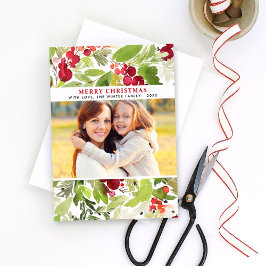 メリークリスマスレッドウォーター色の緑の写真 シーズンカード