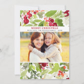 メリークリスマスレッドウォーター色の緑の写真 シーズンカード (正面)