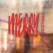 メリークリスマスレッドエレガントモダンアート ウィンドウサイン (シート2)