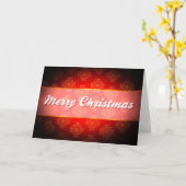 メリークリスマスレッドエレガントモダンホリデー カード (黄色い花)