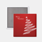 メリークリスマスレッドクリスマスツリー マグネット (正面/裏面)