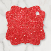 メリークリスマスレッドグリッターエレガント名 フェイバータグ (裏面)