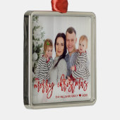 メリークリスマスレッドグリッタースクリプトカスタムの写真 メタルオーナメント (右)