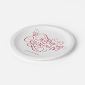 メリークリスマスレッドグリッタースクリプトタイポグラフィ ペーパープレート (アングル)