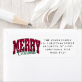 メリークリスマスレッドグリッター差出人住所ラベル ラベル (インサイチュ)