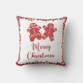 メリークリスマスレッドグリッター クッション (正面)