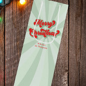 メリークリスマスレッドグリーンお洒落レトロカスタム ワインギフトバッグ